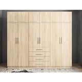 Zerka Concept Biray 12 Kapaklı Meşe 270 cm Gardrop