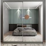 Zerka Concept Bodrum Sürgü Kapaklı Füme 180 cm Gardrop