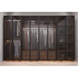Zerka Concept Dante Reflekte Cam 8 Kapaklı Ceviz 280 cm Gardrop