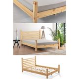 Zerka Concept Elegans Ithal Çam Masif Ahşap Başlıklı Karyola 100 x 200 cm - Naturel