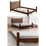 Zerka Concept Elegans Ithal Çam Masif Ahşap Başlıklı Karyola Ceviz 120 x 200 cm