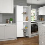 Zerka Concept Evora Mdf 4 Raflı Çok Amaçlı Mutfak Banyo Ayakkabılık Dolap 70CM - Beyaz