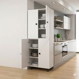 Zerka Concept Lier Mdf 6 Raflı Çok Amaçlı Mutfak Banyo Ayakkabılık Dolabı 70 cm - Beyaz