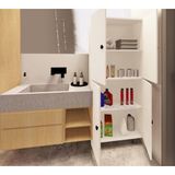 Zerka Concept Minto Mdf 4 Raflı Çok Amaçlı Mutfak Banyo Ayakkabılık Dolap 50cm