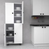 Zerka Concept Mobilyahome Tamamı Mdf 6 Raflı Çok Amaçlı Mutfak Banyo Ayakkabılık Dolabı - 70 Cm
