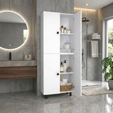 Zerka Concept Mut Mdf 4 Raflı Çok Amaçlı Mutfak Banyo Ayakkabılık Dolabı 50CM - Beyaz