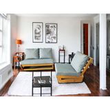 Zerka Concept Nepal Bahçe Balkon Masif Kestane Ahşap Koltuk 1 Adet Tekli 1 Adet ikili Koltuk Gri