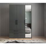 Zerka Concept Parma 3 Kapaklı Çam Füme Gardırop Dolap