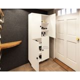 Zerka Concept Serena Çok Amaçlı Mutfak Banyo Ayakkabılık Dolabı 180 CM 6 Bölmeli - Beyaz