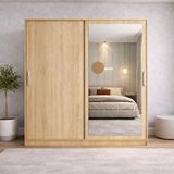 Zerka Concept Sürgü Kapaklı Zen Meşe 160 cm Gardrop
