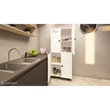 Zerka Concept Valentu Mdf 4 Raflı Çok Amaçlı Mutfak Banyo Ayakkabılık DOLAP50CM - Beyaz
