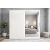 Zerka Concept Zen Sürgü Kapaklı 160 cm Beyaz Gardrop