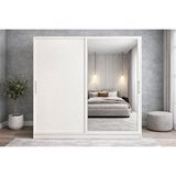Zerka Concept Zen Sürgü Kapaklı 180 cm Beyaz Kapaklı Gardrop