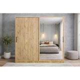 Zerka Concept Zen Sürgü Kapaklı 180 cm Çam Gardrop