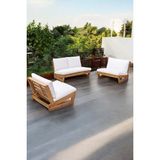 Zerka Conforlove Bahçe Balkon Masif Kestane Ahşap Koltuk Takımı 1 Adet ikili 2 Adet Tekli Koltuk