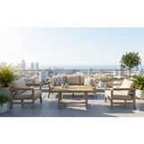 ZerkaConcept Adde Alüminyum Oturma Grubu Bahçe Balkon Koltuk Takımı 3+1+1+masa Naturel