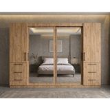ZerkaConcept Alya Tamamı Mdf Sürgü Kapaklı Dolap Gardırop Çam 260 Cm - Montaj Dahil