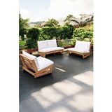 ZerkaConcept Conforlove Bahçe Balkon Masif Kestane Ahşap Koltuk Takımı 1 Adet Ikili 2 Adet Tekli Koltuk Naturel