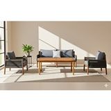 ZerkaConcept Dynamic Masif Ahşap İroko Ağacı Oturma Grubu Bahçe Balkon Koltuk Takımı 3+1+1+ Masa