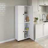 ZerkaConcept Evora Mdf 4 Raflı Çok Amaçlı Mutfak Banyo Ayakkabılık Dolap 60cm Beyaz