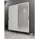 ZerkaConcept İmaj Sürgülü Portmanto Vestiyer Füme Beyaz 120 Cm Montaj Dahil