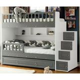 Zerkaconcept Kardelen Mdf Çelik Profilli Yavrulu Ranza Antrasit Beyaz M2 90 X 190 Cm
