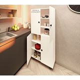 ZerkaConcept Lavin Tamamı Mdf 6 Raflı Çok Amaçlı Mutfak Banyo Ayakkabılık Dolabı 50 Cm Beyaz