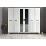 Zerkaconcept Letto Membran 6 Kapaklı Portmanto Montaj Dahil Beyaz 210 Cm