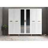 Zerkaconcept Letto Membran 6 Kapaklı Portmanto Montaj Dahil Çam Beyaz 240 Cm