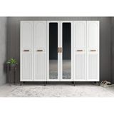 Zerkaconcept Letto Membran 6 Kapaklı Portmanto Montaj Dahil Füme Beyaz 240 Cm