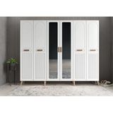 Zerkaconcept Letto Membran 6 Kapaklı Portmanto Montaj Dahil Meşe Beyaz 240 Cm