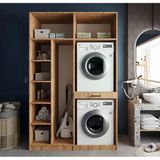 Zerkaconcept Megan Çamaşır Ve Kurutma Makinesi Dolabı Banyo Dolabı Çam Çam