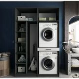 Zerkaconcept Megan Çamaşır Ve Kurutma Makinesi Dolabı Banyo Dolabı Füme Beyaz Füme Beyaz