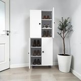 ZerkaConcept Panta %100 Mdf 6 Raflı Çok Amaçlı Mutfak Banyo Ayakkabılık Dolap 50 Cm Beyaz