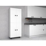 ZerkaConcept Rana Tamamı Mdf 4 Raflı Çok Amaçlı Mutfak Banyo Ayakkabılık Dolabı 70 Cm Beyaz