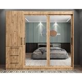 ZerkaConcept Riva Sürgü Kapaklı Dolap Gardırop Çam 165cm - Montaj Dahil