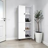 ZerkaConcept Sarvel Mdf 4 Raflı Çok Amaçlı Mutfak Banyo Ayakkabılık Dolap 70cm Beyaz