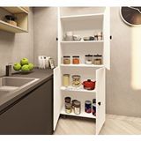 ZerkaConcept Valentu Mdf 4 Raflı Çok Amaçlı Mutfak Banyo Ayakkabılık Dolap 70 Cm Beyaz
