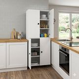 ZerkaConcept Venüs Tamamı Mdf 6 Raflı Çok Amaçlı Mutfak Banyo Ayakkabılık Dolabı 70 Cm Beyaz