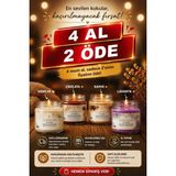Zerneva 4'lü Kokulu Mum Seti - Avantajlı Paket (Vanilya-Çikolata-Kahve-Lavanta) - Beyaz