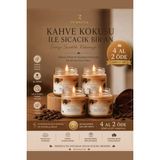 Zerneva Kahve Kokulu Mum 4'lü Set / Hediyelik, El Yapımı, Özel Gün, 330CC Cam Kavanoz, Dekoratif - Kahverengi - 4 Adet