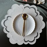 Zernura Deri Amerikan Servis Delik Işi Krem Zera Model 6 Adet - 43 x 43 cm