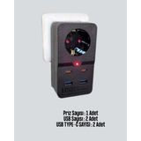 Zero Land Aconcept Akıllı Akım Dengelemeli Priz 2500W 4 USB Type C Çıkışlı - Çok Renkli