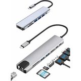 Zero Land Depomix 8 Port Çoklayıcı Mac ile Uyumlu Çoğcı Type-C Dönüştürücü Tf Sd Kart