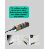 Zero Land Glblseme Type-C USB ile Hızlı Şarj Edilebilir Aa Kalem Pil | 1.5V Lityum | Çiftli Paket - 1 Adet