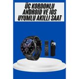 Zero Land Gld-Spt- Amoled Ekran Akıllı Saat Üç Kordonlu Ios Android Uyumlu - Standart - Gri