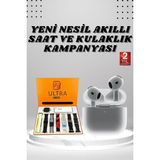 Zero Land Hnrlishp 7 Kordonlu Akıllı Saat ve 3.nesil Kulaklık Dokunmatik Ekran Sesli Görüşme Yapabilen - 49 mm - Şeffaf