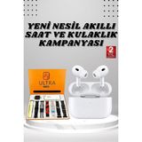Zero Land Hnrlishp 7 Kordonlu Akıllı Saat ve Yeni Nesil Kulaklık Dokunmatik Ekran Android ve Ios Uyumlu - 49 mm - Şeffaf
