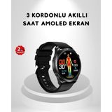 Zero Land Hnrlishp Amoled Ekranlı Akıllı Saat – 3 Kordon Seçenekli, Suya Dalı, Kalp Atış ve Uyku Takip Özellikli - Standart - Metal