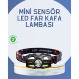 Zero Land Hnrlishp El Sensörlü LED Far Suya Dalı Şarjlı Kafa Lambası - Kırmızı - 10 W
